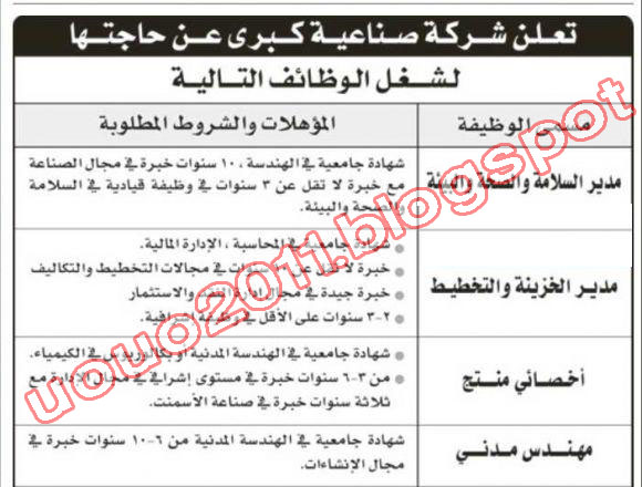 وظائف السعودية - وظائف الصحف السعودية السبت 28 مايو 2011 6