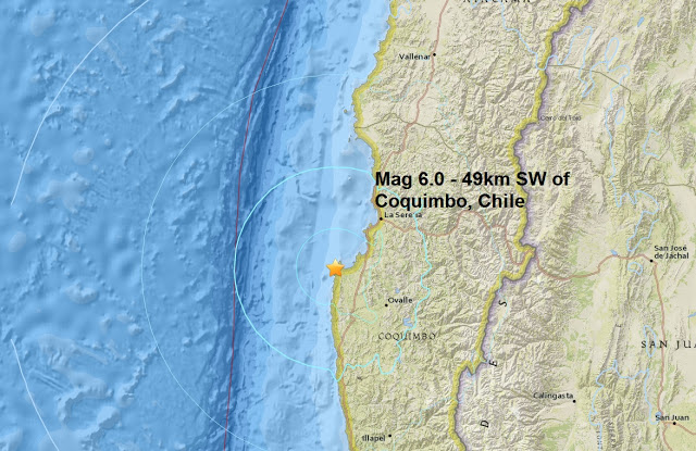  A mag 6.0 - 49km SW of Coquimbo, Chile is the first major quake of October Untitled