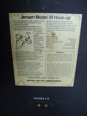 Jensen Model 30 speaker ( Used ) Sold Jensen%2Bmodel%2B30%2Brear