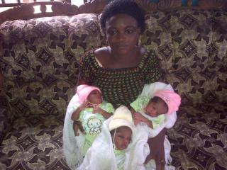 Man Flees after Wife Delivers Triplets The-woman-and-her-triplets