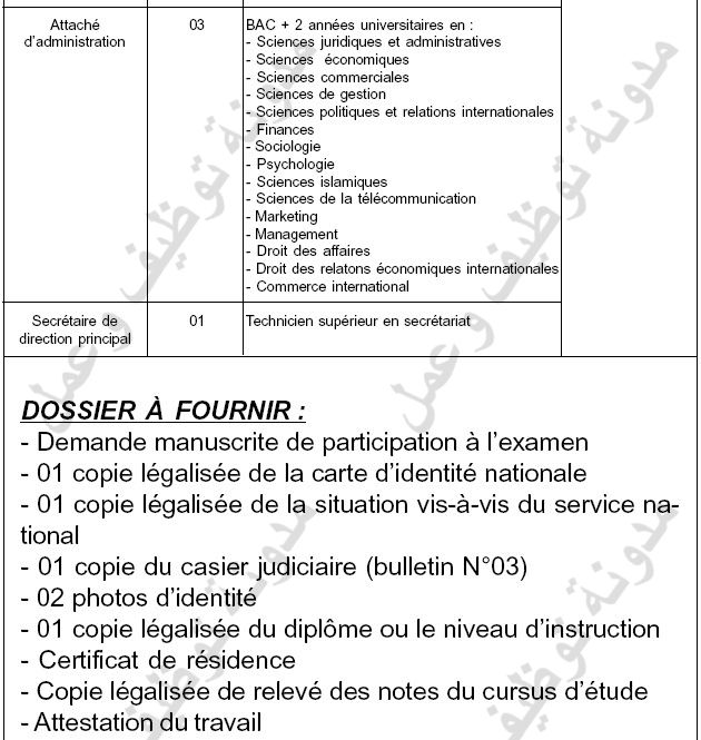 اعلان مسابقة توظيف في مديرية الخدمات الجامعية عين تموشنت جوان 2013 02