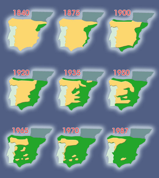 El lobo ibérico en España Distribucionmia