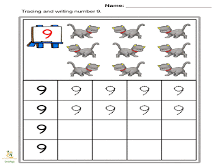 شيتات الأعداد فى اللغة الإنجليزية بالمراجعة KG1 للترمين جميع الأعداد بطريقة النقط للترمين   لأولى حضانة 8