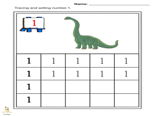 شيتات الأعداد فى اللغة الإنجليزية بالمراجعة KG1 للترمين جميع الأعداد بطريقة النقط للترمين   لأولى حضانة 1