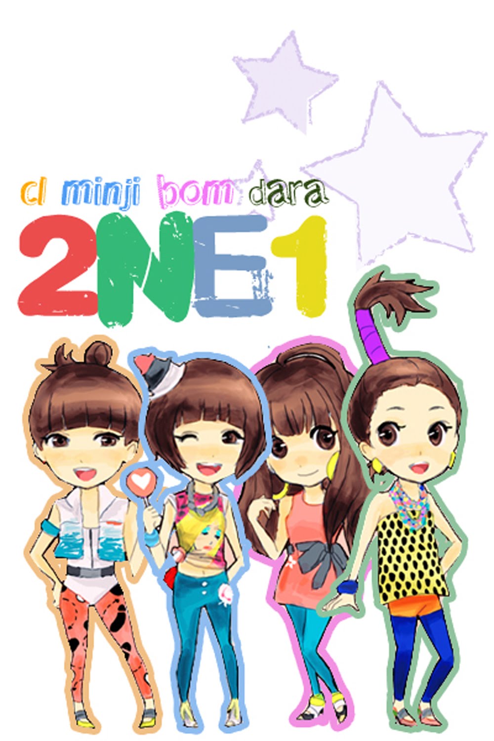 ẢNH CHIBI K-POP 03_Wallpaper_Chibi_2NE1_lollipop