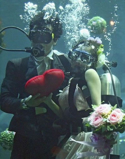 زواج تحت الماء  Scuba-wedding