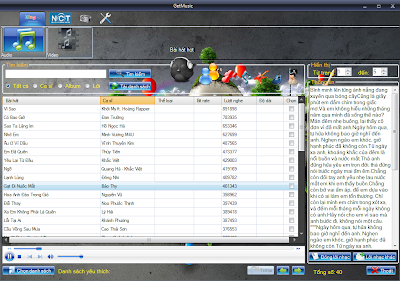 GetMusic phần mềm nghe nhạc và xem video trực tuyến từ Zing, NhacCuaTui, YouTube...! GmHotSong