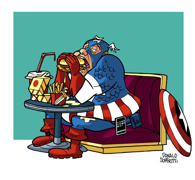 Humour - Quand les surhumains se font vieux Capitan-America-decadence