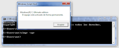 Consultar estado de Activacin de Windows 7 Resultado