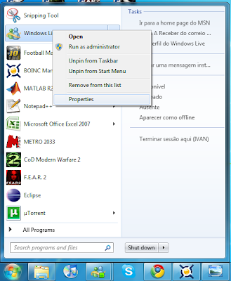 Como remover a dupla janela do Windows Live Messenger na Taskbar do Windows 7 Msn2