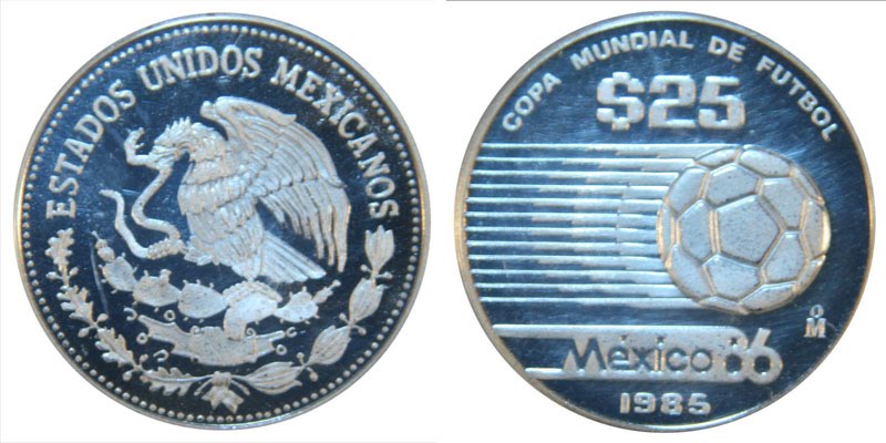 Las monedas de plata del Mundial de Fútbol “México 86”…un cuarto de siglo después. 25-2