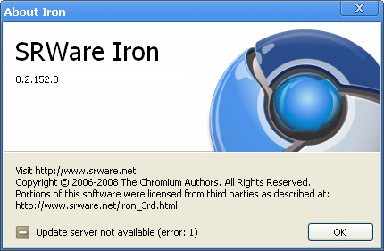 Iron Browser - Navegador con Privacidad Mejorada Srware-iron-about