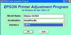 Driver Epson Stylus C43SX Resetter