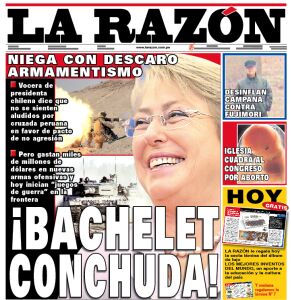 Peru: la pesadilla, el enemigo y el "pegamento" chileno Bachelet%2Bconchuda