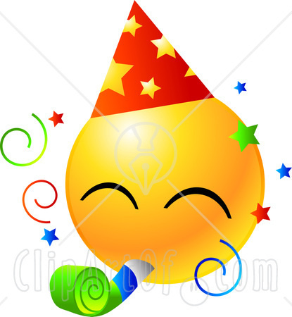 *~HAPPY BIRTHDAY PHINEA!~* 22160-Clipart-Illustration-Of-A-Yellow-Emoticon-Face-Wearing-A-Party-Hat-And-Blowing-On-A-Noise-Maker-At-A-Party