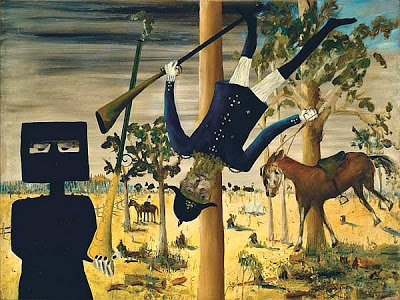 Sidney Nolan's paintings of Australian outlaw and folk hero Ned Kelly NolanDeathConstableScanlon1946