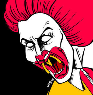 Un anuncio con un cadáver aferrado a una hamburguesa enfurece a McDonald's Ronald_McDonalds_by_Latuff2