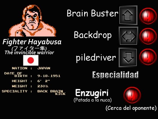 Pro Wrestling ( primer juego de wrestling) Hayabusa