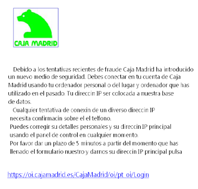 Nuevo phishing de CajaMadrid: Nueva medida de seguridad Cajamadrid