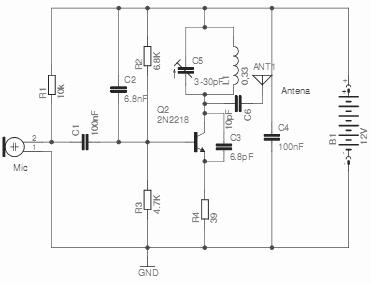 Transmissor de FM simples e potente 2218-esq