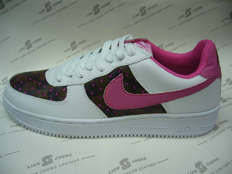 convers NIKE Nike-Air-force-1-low-Girl-Sports-casual-shoes-%2528white-brown-pink%2529-0