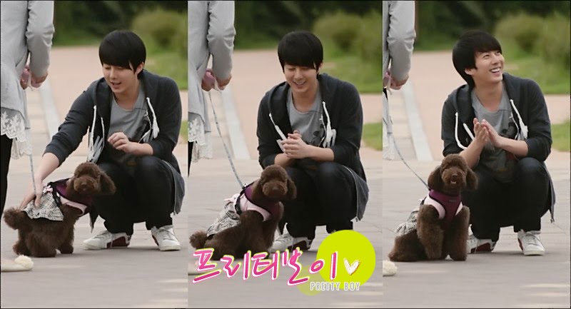 kim hyung joon filmando para ENews Korea con choco y su mama 15