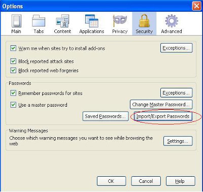 FireFox-ல் Password-களை ஏற்றுமதி மற்றும் இறக்குமதி செய்வது எப்படி? Options