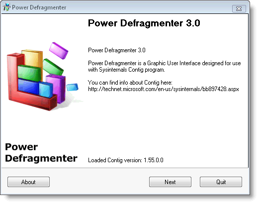 Defragmentation செய்ய இலவச மென்பொருள் - Power Defragmenter 3.0 Index