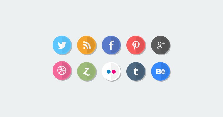 [Recursos] Icones de midia social Flat-social-media-icons-54088