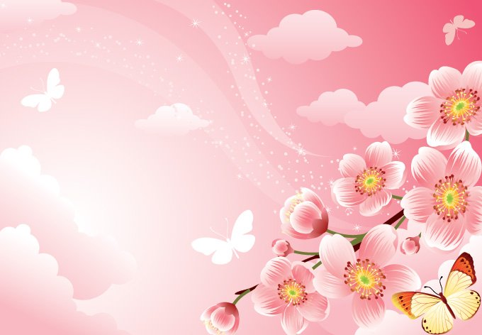 Texturas y fondos... - Página 5 Pink-floral-background-with-cherry-blossoms-free-34009