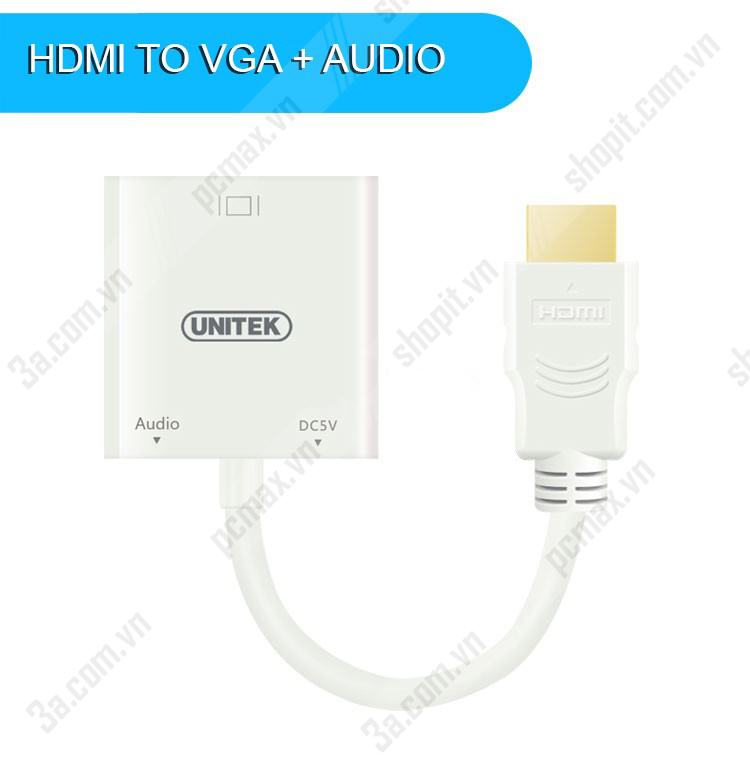 Cáp Chuyển HDMI Sang VGA Chính Hãng UniTek Y-6333 Hỗ Trợ Windows 8.1 Cap-hdmi-to-vga