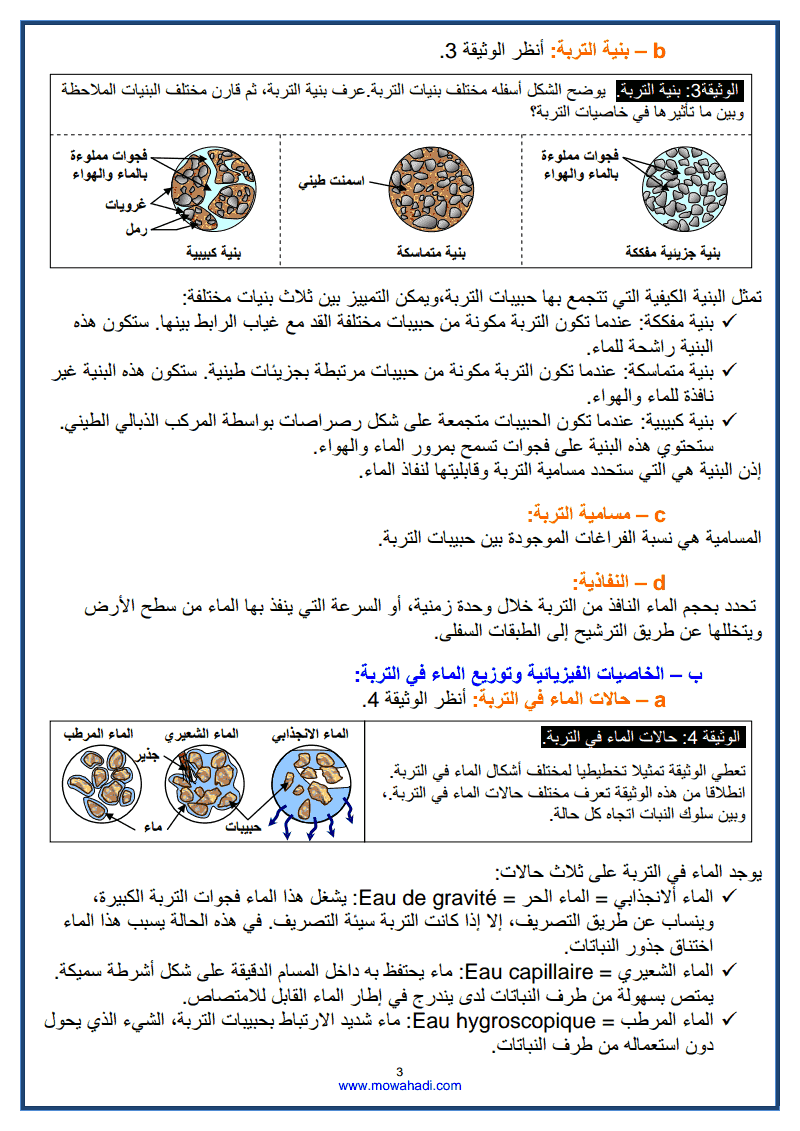 بنية التربة والقدرةعلى الاحتفاظ بالماء 16-lycee