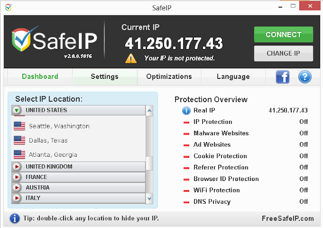 كيف تخفي عنوان الآيبي بإستعمال برنامج البروكسي Safe ip  Safer