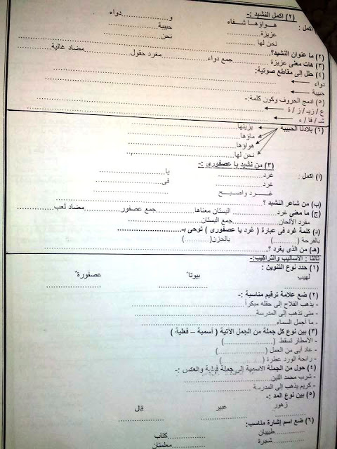 الثانى - تدريبات القرائية 2016:  لمراجعة اللغة العربية للصف الثانى الابتدائى الترم الأول Ee2