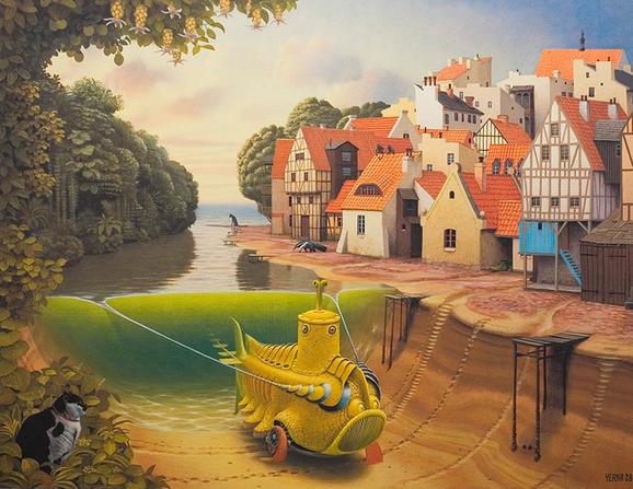 السريالية وجمالها الخيالي  Yerkaland-surreal-paintings-of-Jacek-Yerka-33