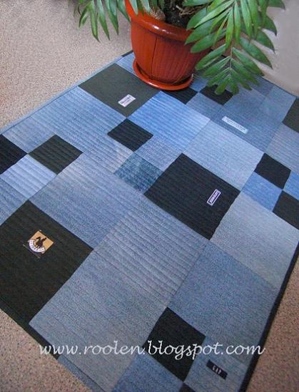 أفكار مميزة لعمل سجاد من من الجينز القديم ..  cool ideas to make floor mats and area rugs  32