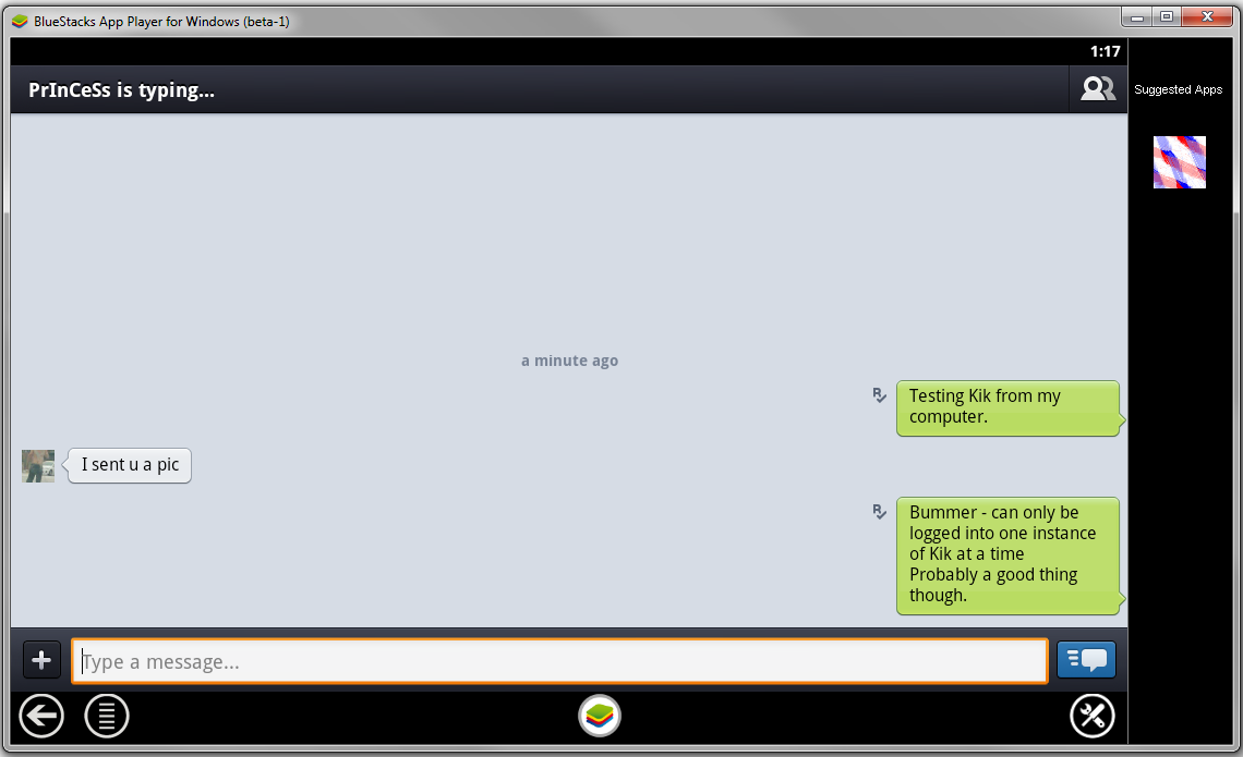 Install Kik Messenger for PC using Android Emulator BlueStacks KikMessage