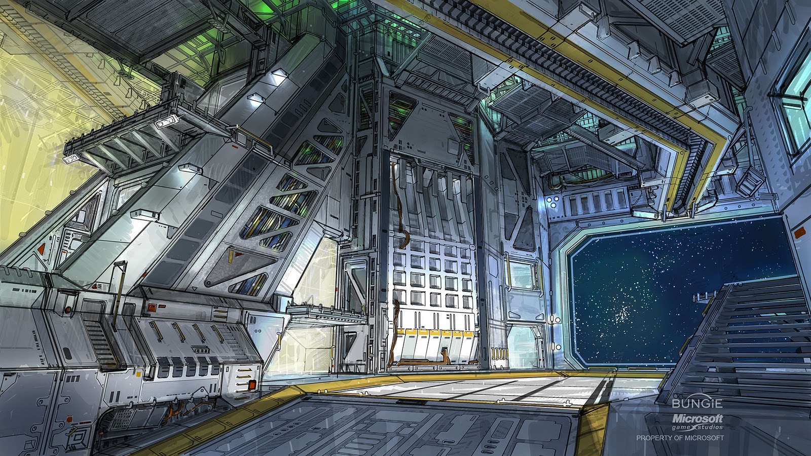 Concept, Artwork et Illustration Halo Hangar_Command_Tower