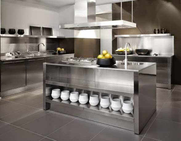 مطابخ ايطالية غاية في الروعة والجمال. Berloni-Modern-Stainless-Steel-Kitchens-Design-Style-2012-588x458