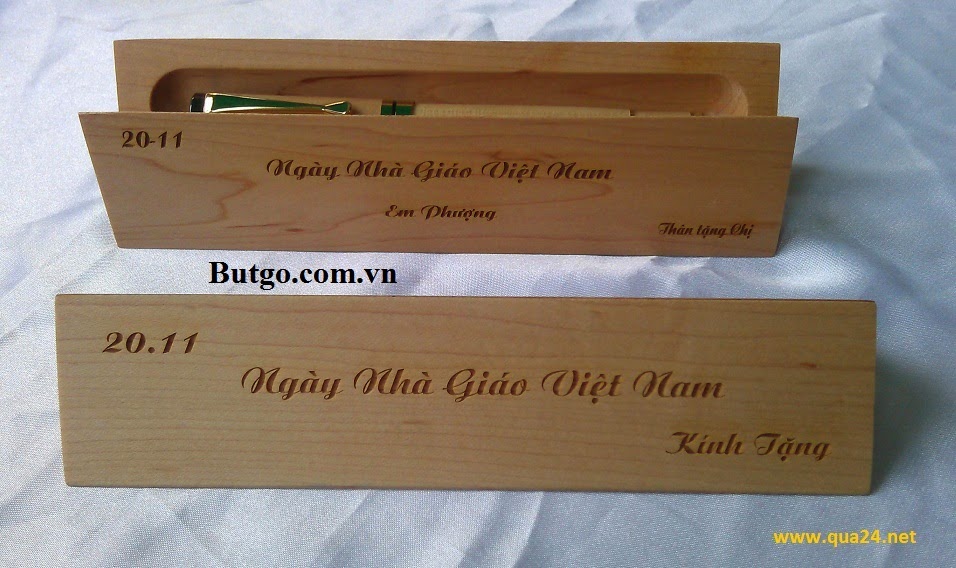 bút gỗ hộp bút gỗ khắc tên khắc chữ giá rẻ nhất Hop-but-go-tam-gia