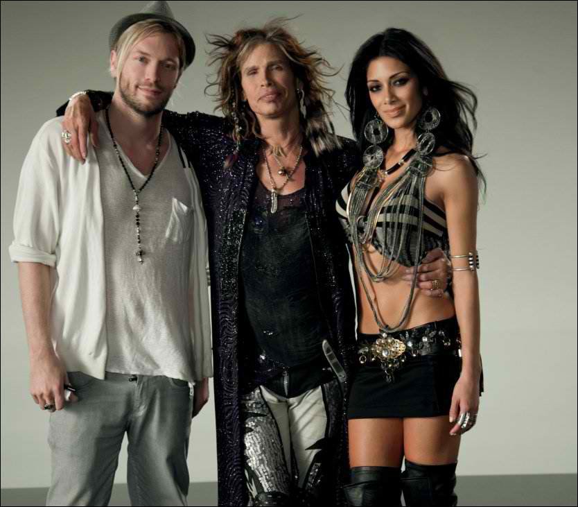 Nicole & Steven Tyler en el set del nuevo video Nicole_tyler