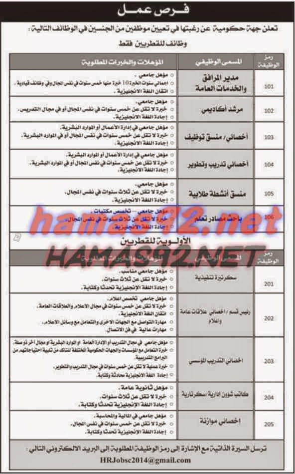 وظائف خالية من جريدة الراية قطر الاحد 07-12-2014 %D8%A7%D9%84%D8%B1%D8%A7%D9%8A%D8%A9%2B2