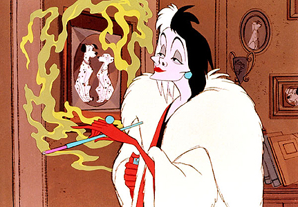 Los malos de Disney Cruella-De-Vil-101-Dalmatians