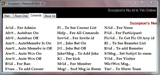 Scorpion's NetWorld Full Commands Bot With Chat Room  Capture2