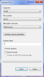 Cara install windows 7 melalui flashdisk Format