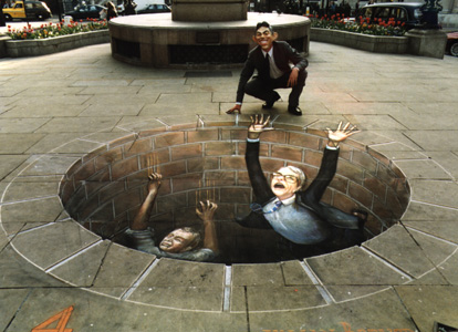 El impresionante arte urbano tridimensional de Julian Beever Blair