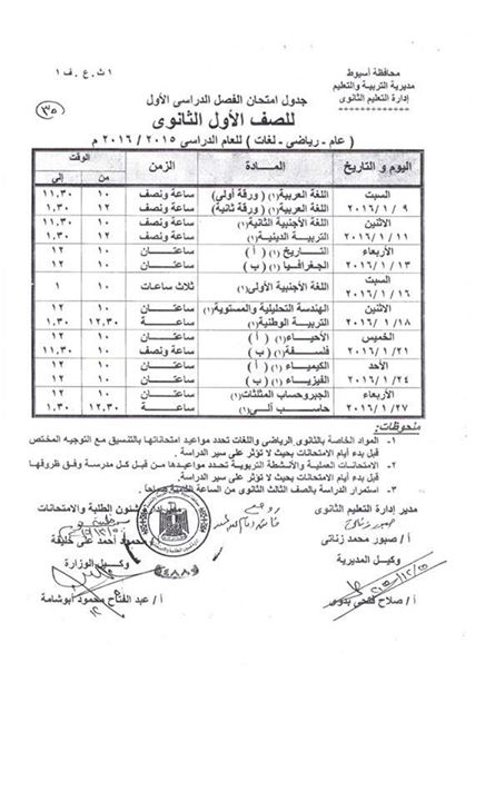  جدول امتحانات اسيوط 2016 الفصل الدراسى الاول لجميع المراحل  12342794_1491994027773646_2954026771930273062_n