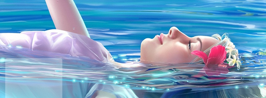 غلاف فيس بوك كول 2014 | كفرات فيس بوك كول  Beautiful-fantasy-girl-in-water-facebook-cover