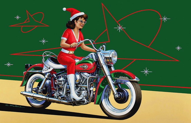 Dessins - Page 3 Xmas-Harley-Duo-Glide