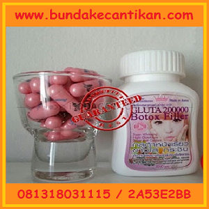 GLUTA 200000 BOTOX FILLER KAPSUL PEMUTIH TUBUH CALL 081318031115 GLUA%2B30KAPS